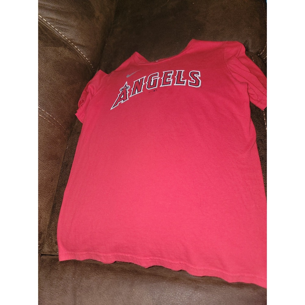 MLB Nike Los‎ Angeles Angels baseball shirt Mike trout #27 size kids large 14 16